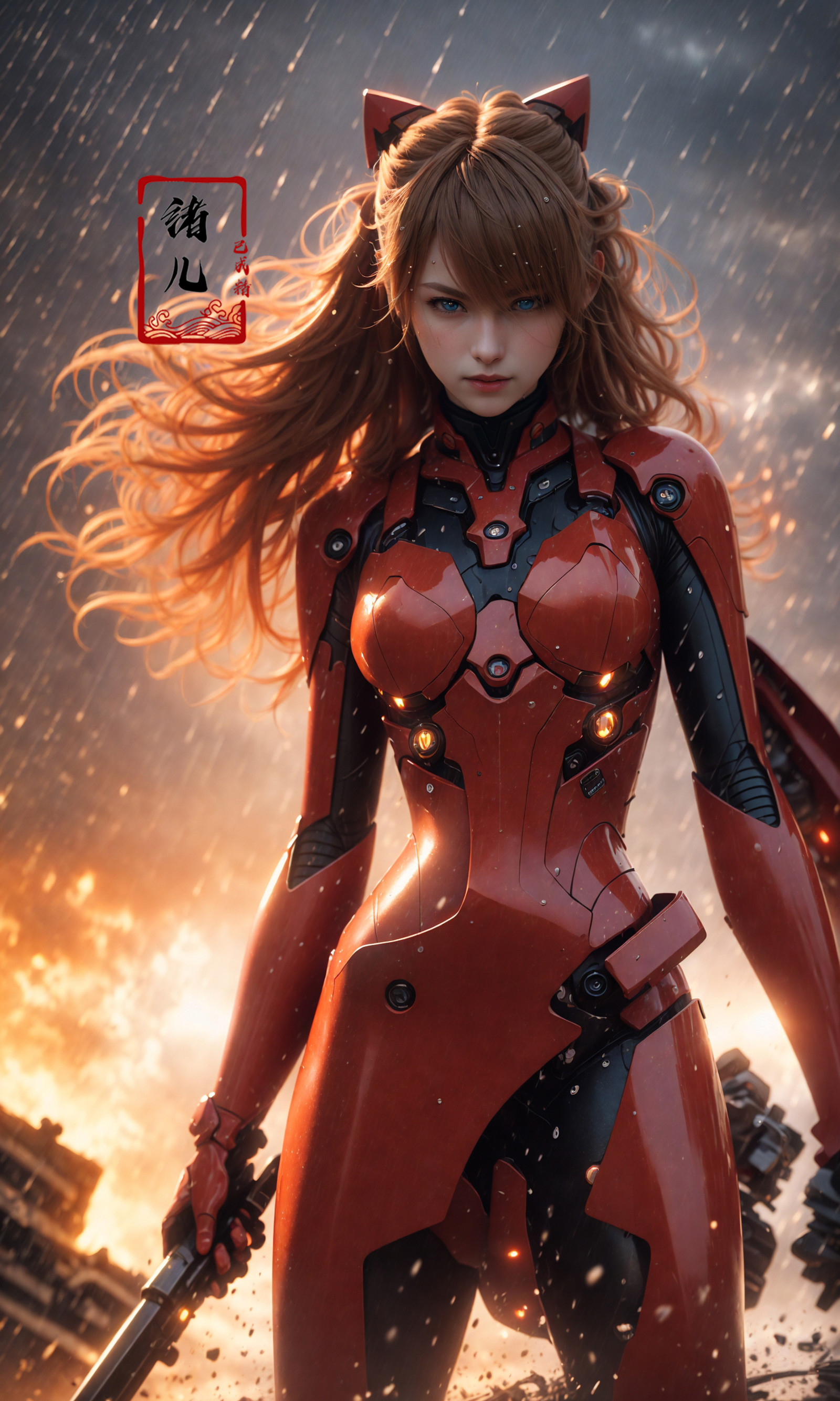 Epic CG masterpiece, Asuka Langley Soryu,hdr,dtm, full ha,8K, ultra detailed graphic tension, dynamic poses, stunning colo...